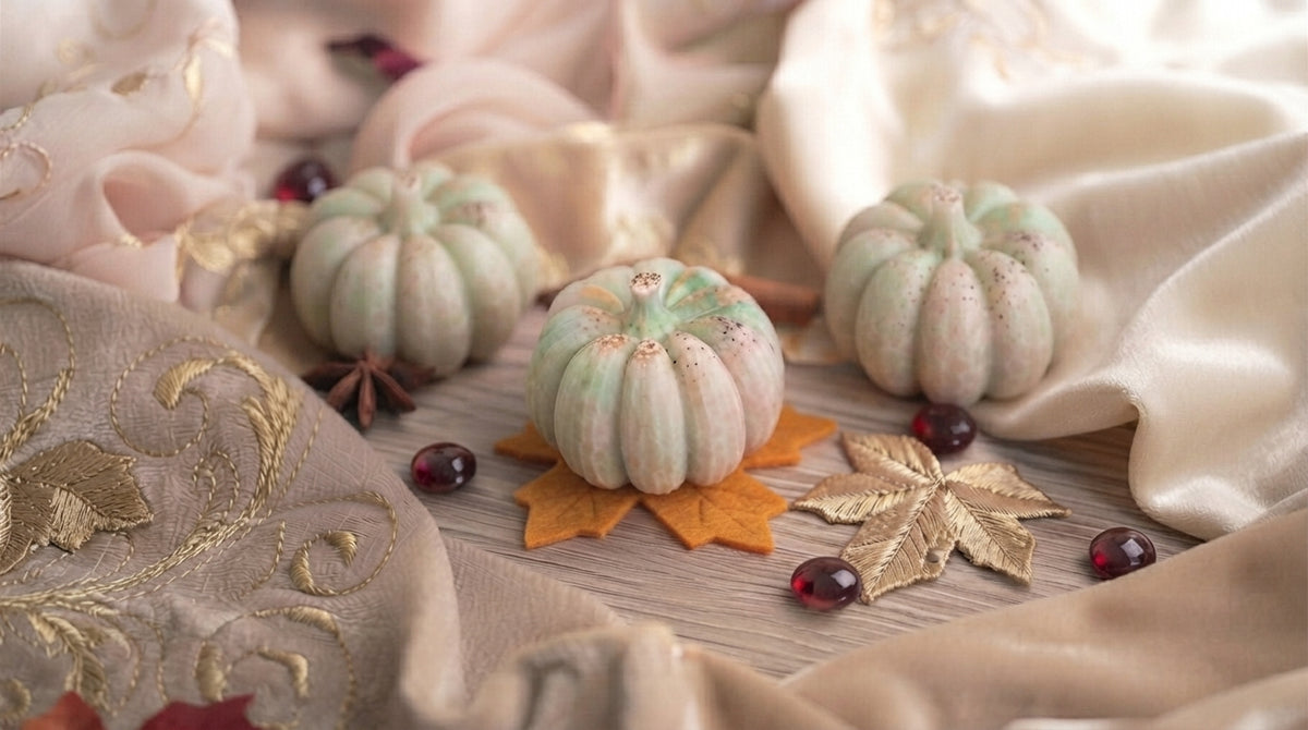 Fondant parfumé, Trio de Citrouilles – Warm Pumkin Amber, (Escale d'automnale ),(75g), cire végétale