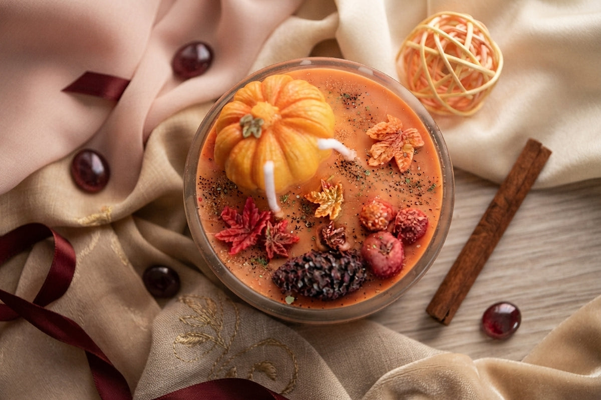 Bougie Artisanale –Pumpkin Field (Édition Automne), cire végétale