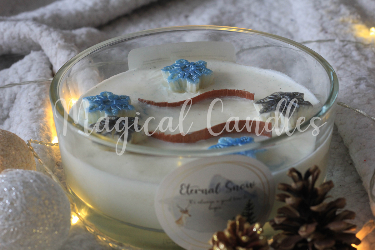 Bougie parfumée,  Eternal Snow (750g),cire végétale