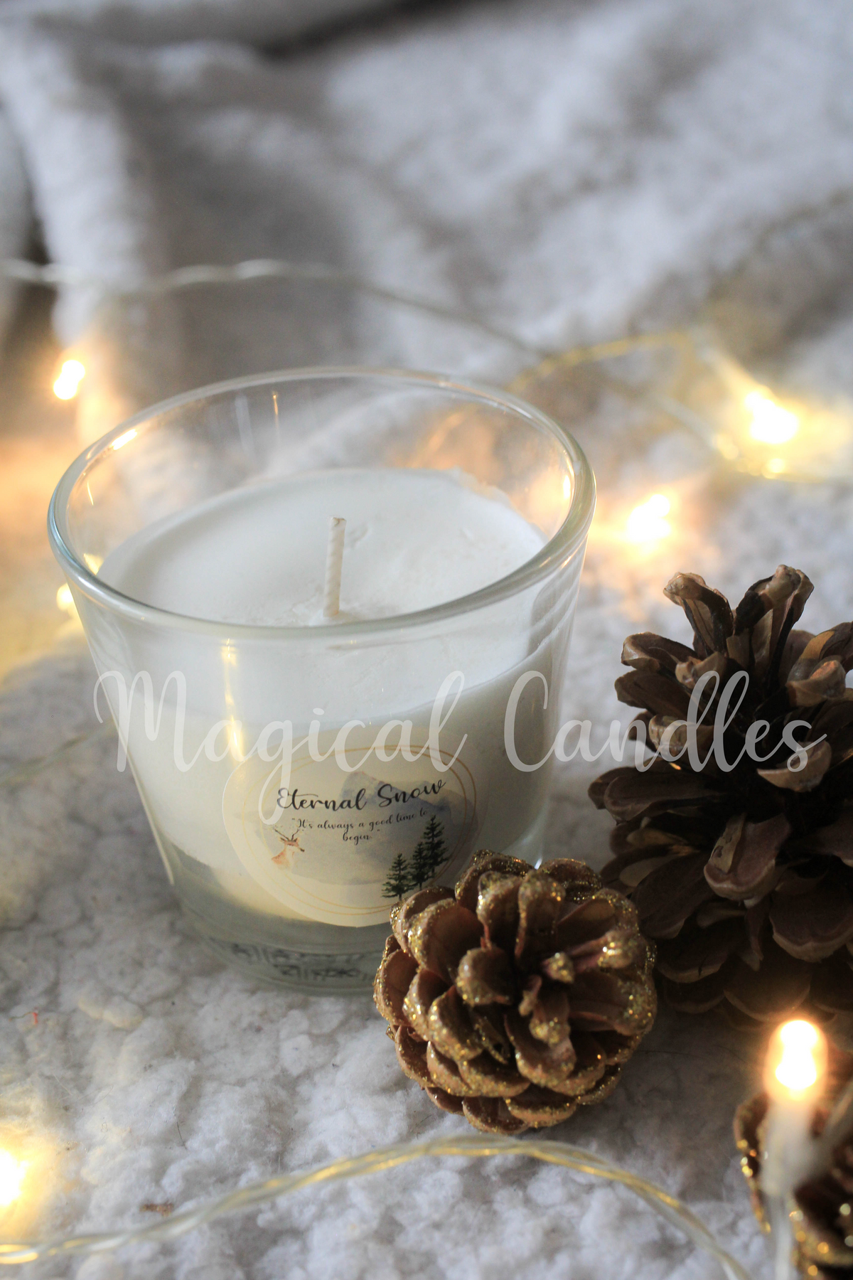 Bougie parfumée, Eternal Snow (90g),cire végétale
