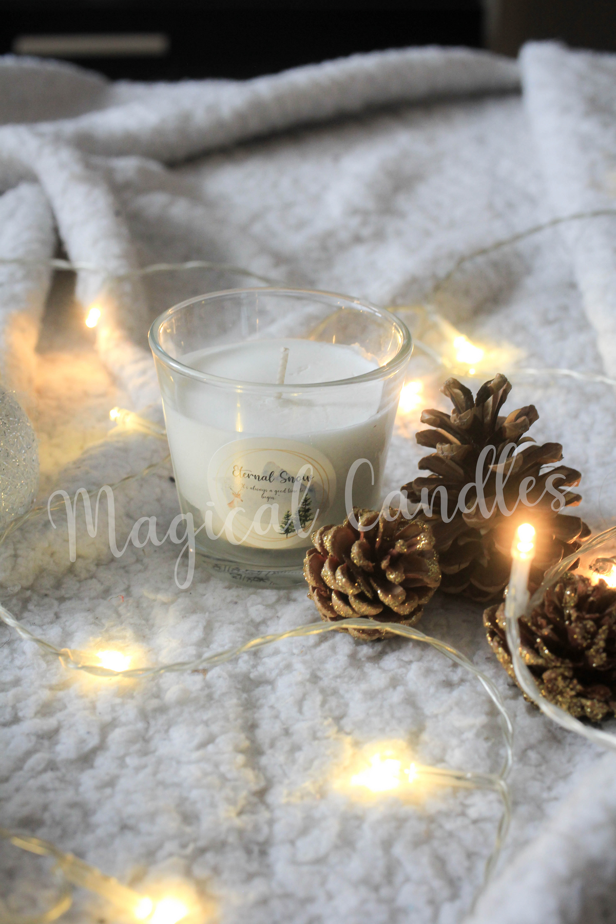 Bougie parfumée, Eternal Snow (90g),cire végétale