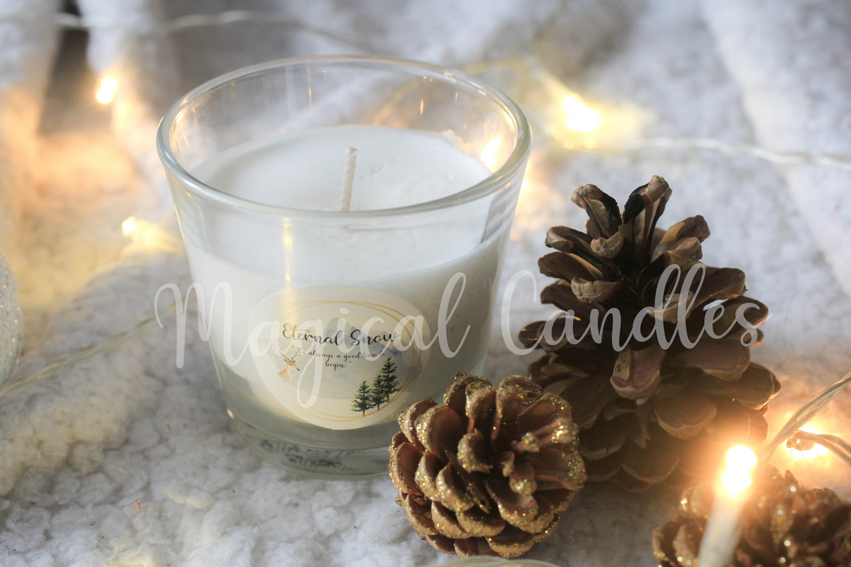 Bougie parfumée, Eternal Snow (90g),cire végétale