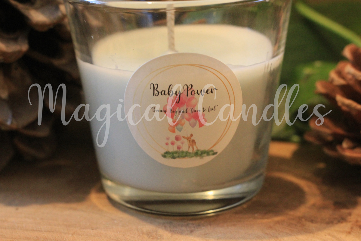 Bougie parfumée, Baby Power (90g), cire végétale
