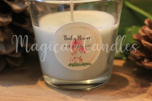 Bougie parfumée, Baby Power (90g), cire végétale